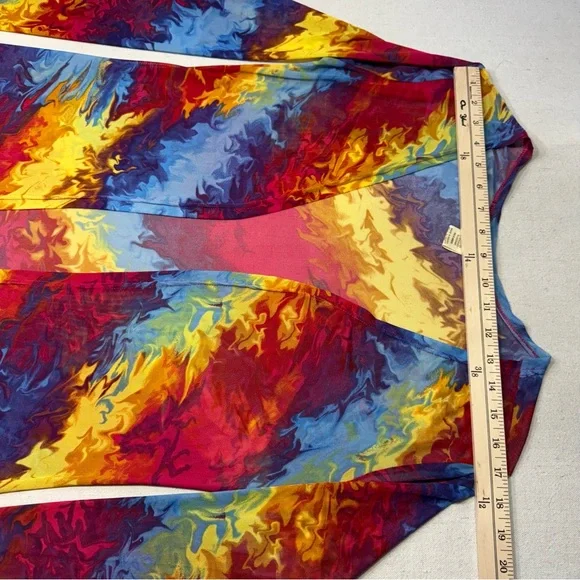 NYC Rainbow Multicolor Mesh Rave Open Front Sheer Disco Duster Cardigan Medium - Picture 10 of 16